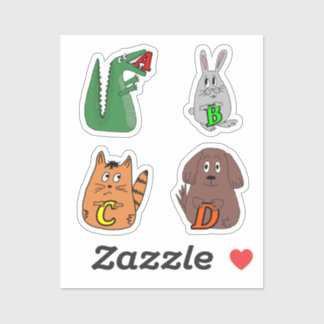 Letter A Alligator Baby Bodysuit.  Cute Animal Alp Sticker