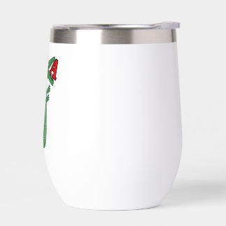 Letter A Alligator Baby Bodysuit. Cute Animal Alp Thermal Wine Tumbler