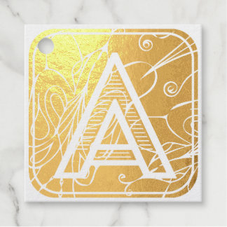 Letter A Alphabet ABC Foil Favor Tags