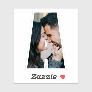 Letter A Alphabet & Photo Custom-Cut Vinyl Sticker