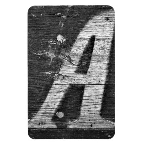 Letter A Alphabet Photography on Wood Background Magnet