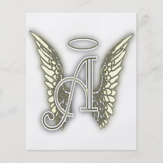 Letter A  Angel AlphabetInitial Letter Wings Halo Flyer  Zazzle.com