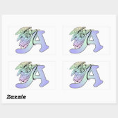 Letter A angel monogram alphabet initial Rectangular Sticker | Zazzle