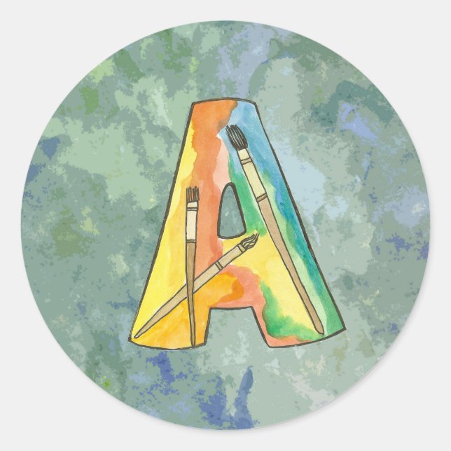Letter A Art Sticker (Front)