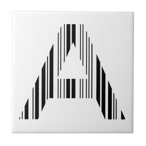 LETTER A BAR CODE First Initial Barcode Pattern Tile
