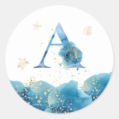   LETTER A _ Beach Sea Ocean Envelope  Sticker