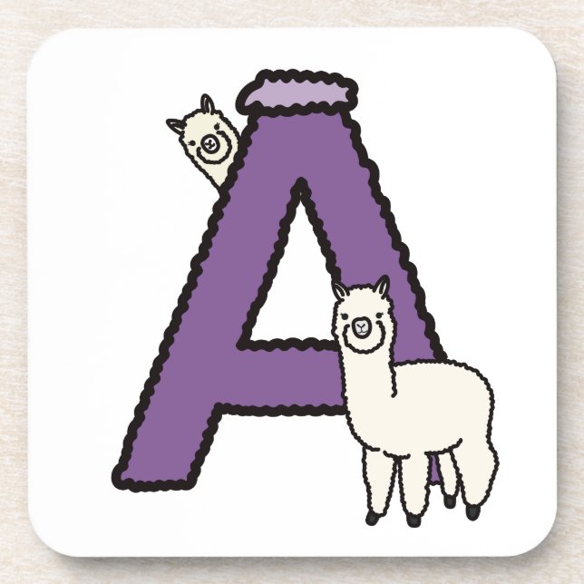 Letter A  Beverage Coaster (Front)