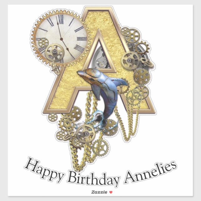 Letter A Birthday customizable Sticker (Sheet)