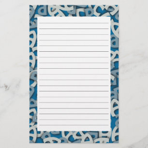 Letter A Blue Stationery