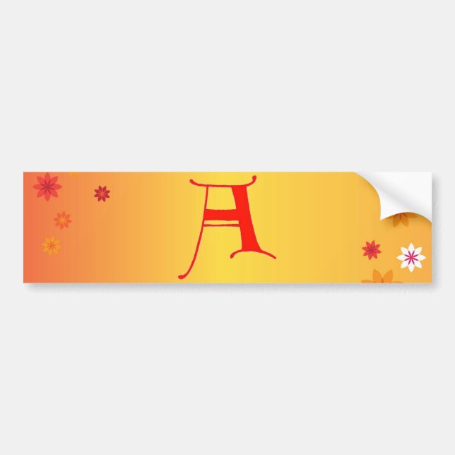 Letter A Bumper Sticker (Front)