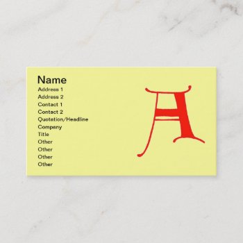 Letter A Business Card by monstervox at Zazzle