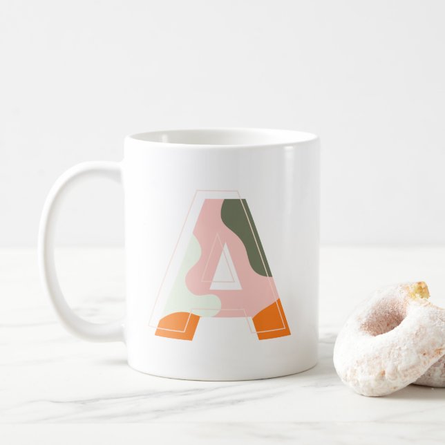 Letter A | Camo Coffee Mug (With Donut)
