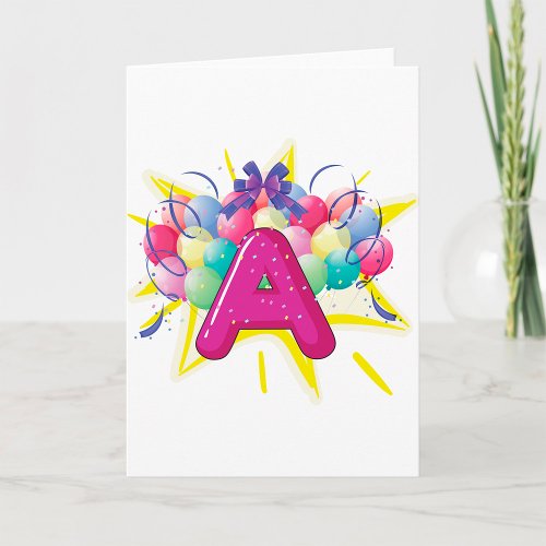 Letter A Celebration Greeting Cards