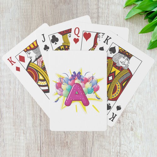 Letter A Celebration Playing Cards
