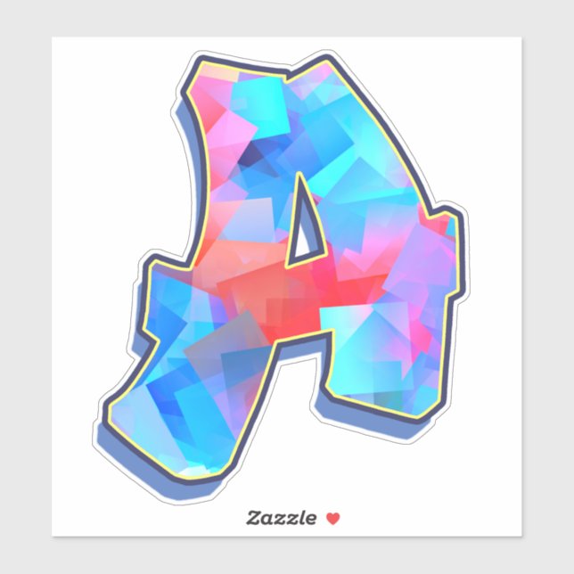 Letter A - Color Mix Sticker (Sheet)