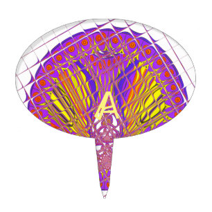 Letter A, Colorful logo text design Cake Topper