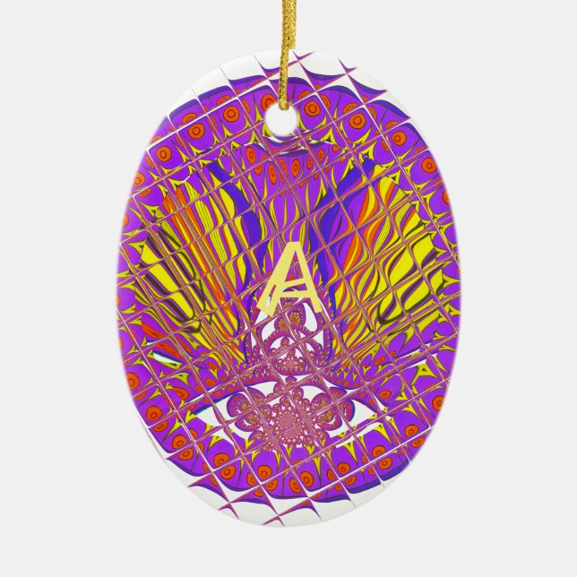 Letter A, Colorful logo text design Ceramic Ornament (Front)