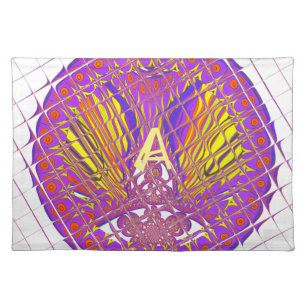 Letter A, Colorful logo text design Cloth Placemat