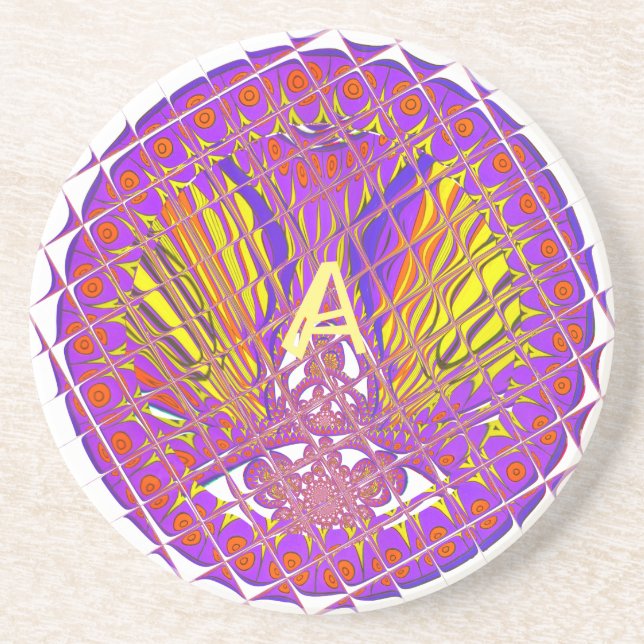 Letter A, Colorful logo text design Coaster (Front)