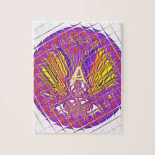 Letter A, Colorful logo text design Jigsaw Puzzle