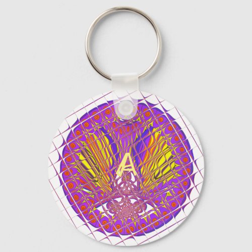 Letter A Colorful logo text design Keychain