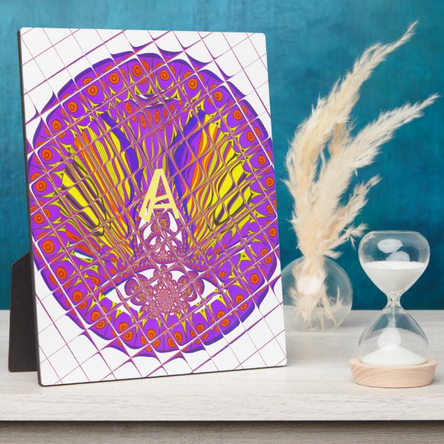 Letter A, Colorful logo text design Plaque (Side)