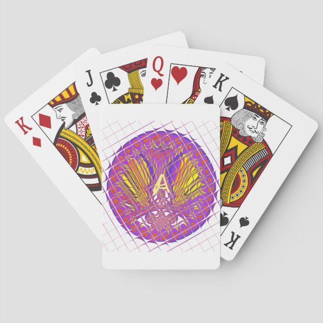 Letter A, Colorful logo text design Poker Cards (Back)