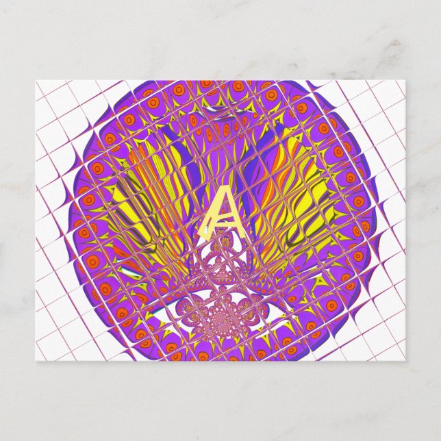 Letter A, Colorful logo text design Postcard (Front)