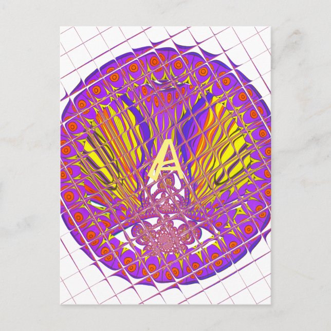 Letter A, Colorful logo text design Postcard (Front)