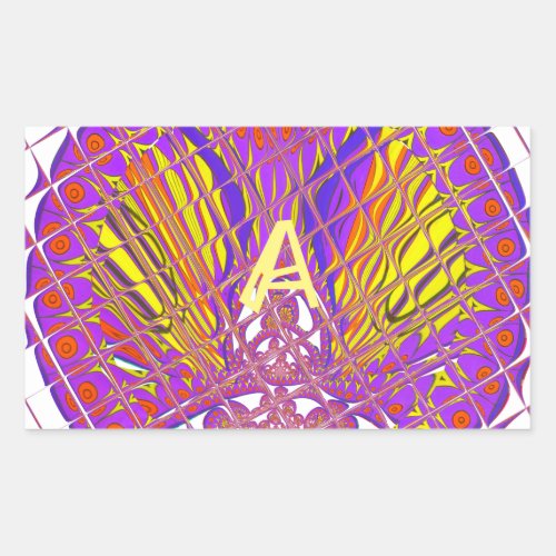 Letter A Colorful logo text design Rectangular Sticker