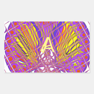 Letter A, Colorful logo text design Rectangular Sticker