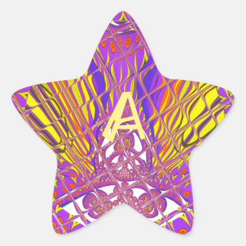 Letter A Colorful logo text design Star Sticker