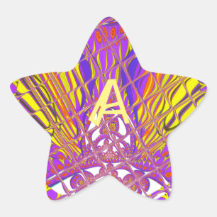 Letter A, Colorful logo text design Star Sticker