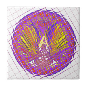Letter A, Colorful logo text design Tile