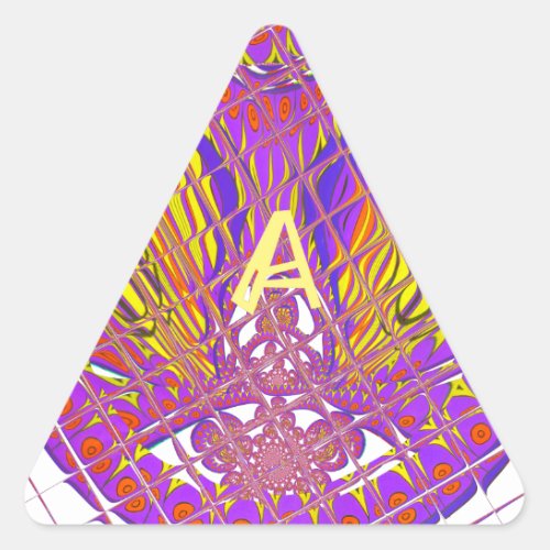 Letter A Colorful logo text design Triangle Sticker