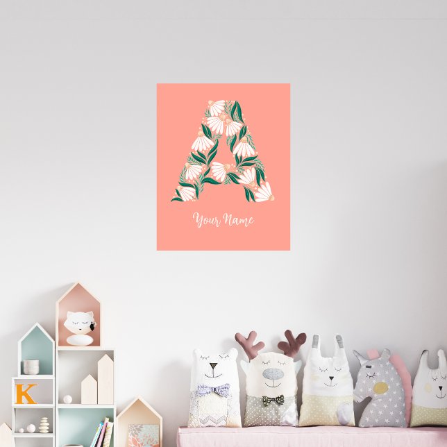 letter A floral personalized wall art (Creator Uploaded)