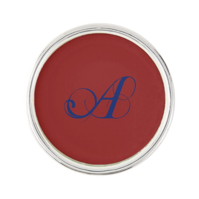 Letter A flourish Lapel Pin (Front)