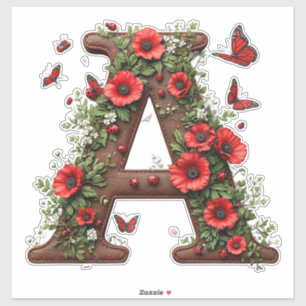 🦋 Letter A For Custom Family Name Decor 🌸 Sticker