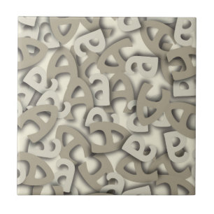Letter A Gray Ceramic Tile