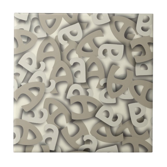 Letter A Gray Ceramic Tile (Front)