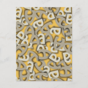 Letter A Gray Postcard