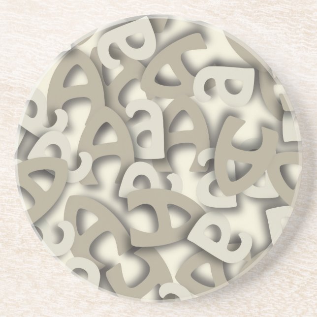Letter A Gray Sandstone Coaster (Front)
