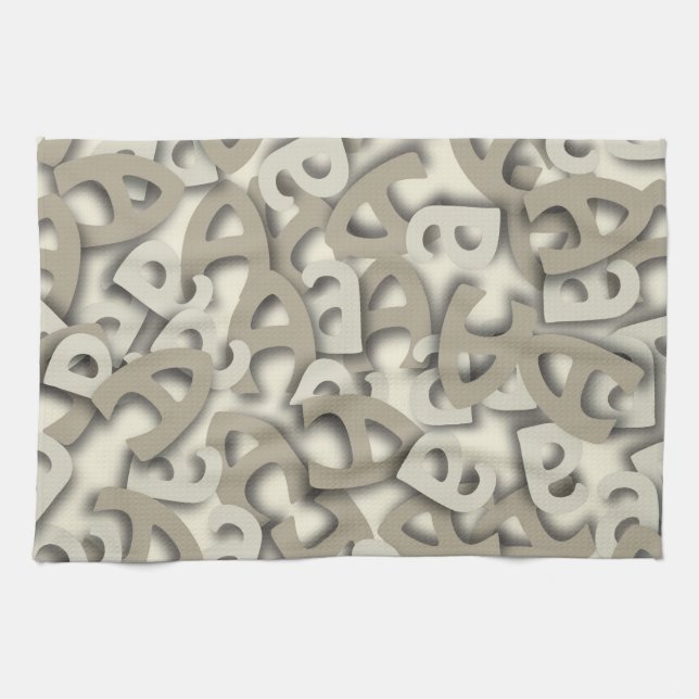 Letter A Gray Towel (Horizontal)