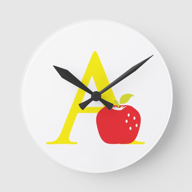 Letter A Initial Clock (Front)