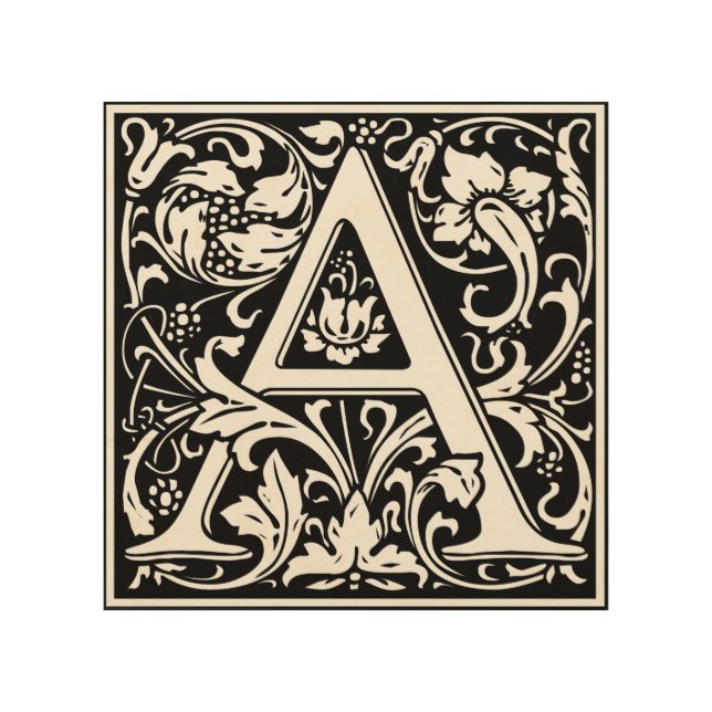 Letter A Medieval Monogram Art Nouveau (Front)