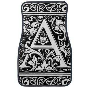 Letter A Medieval Monogram Art Nouveau Car Mat