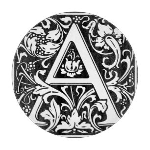 Letter A Medieval Monogram Art Nouveau Cutting Board