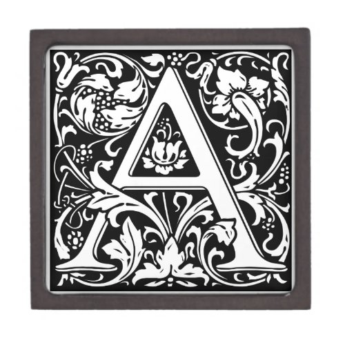 Letter A Medieval Monogram Art Nouveau Gift Box