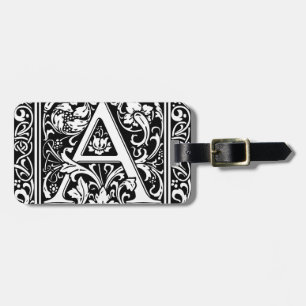 Letter A Medieval Monogram Art Nouveau Luggage Tag