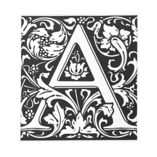 Letter A Medieval Monogram Art Nouveau Notepad